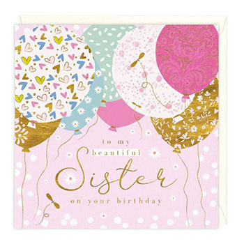 Card Happy Balloons Sister